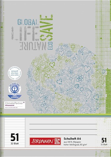 Brunnen schulheft recycling - recycling, a6
